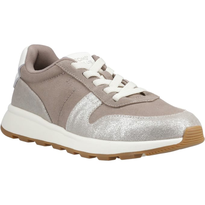 TOMS TRVL Lite Retro Leren Damestrainers Zilver