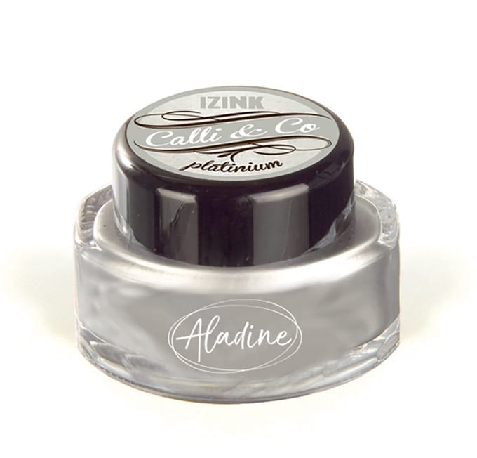 Aladine kalligrafie inkt 15 ml platinum metallic effect.