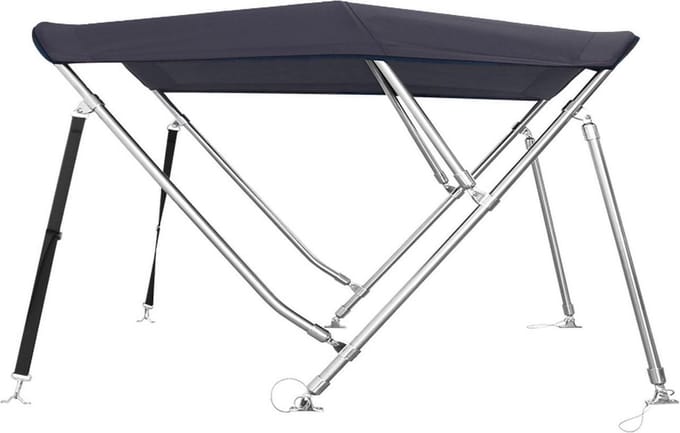 Basic 3 Boog RVS Biminitop Zonnetent H117cm ZWART Breedte 155-169cm