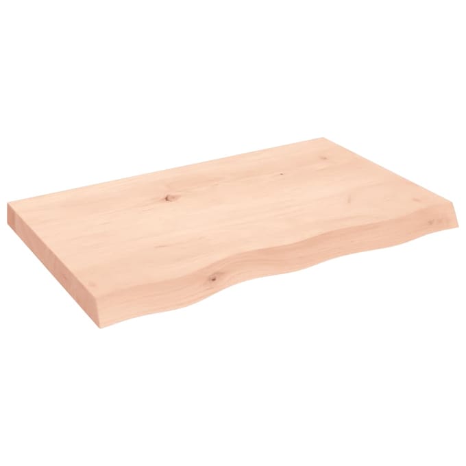 vidaXL - Wastafelblad - 80x50x(2-6) - cm - onbehandeld - massief - hout