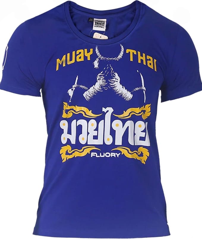 Fluory Mongkon Muay Thai Fighter T-Shirt Blauw - M
