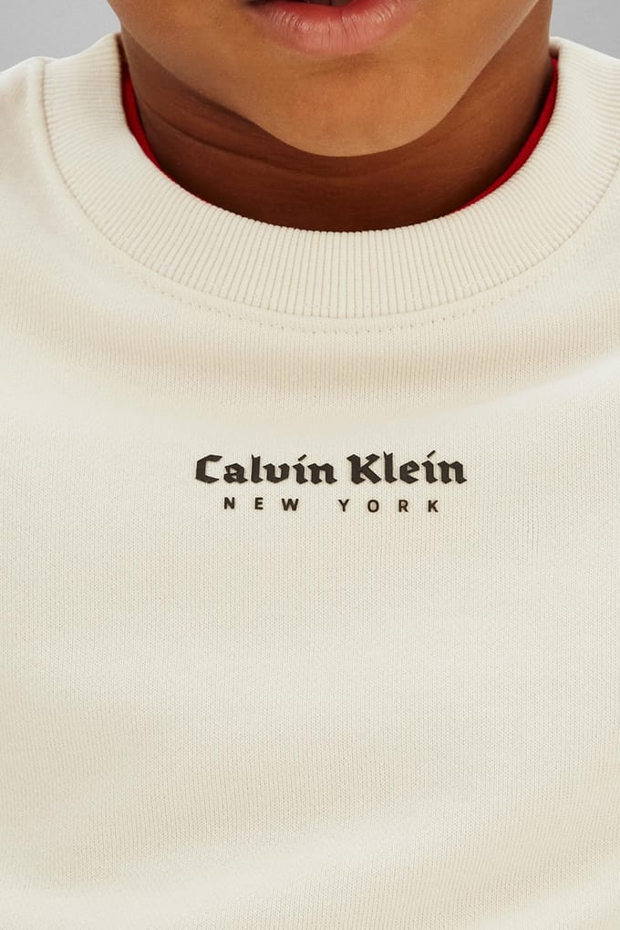 Calvin Klein Boys Minimal Logo Sweatshirt Whitecap Gray Taglia: 8 | Maglioni Outlet | kids | Grigio