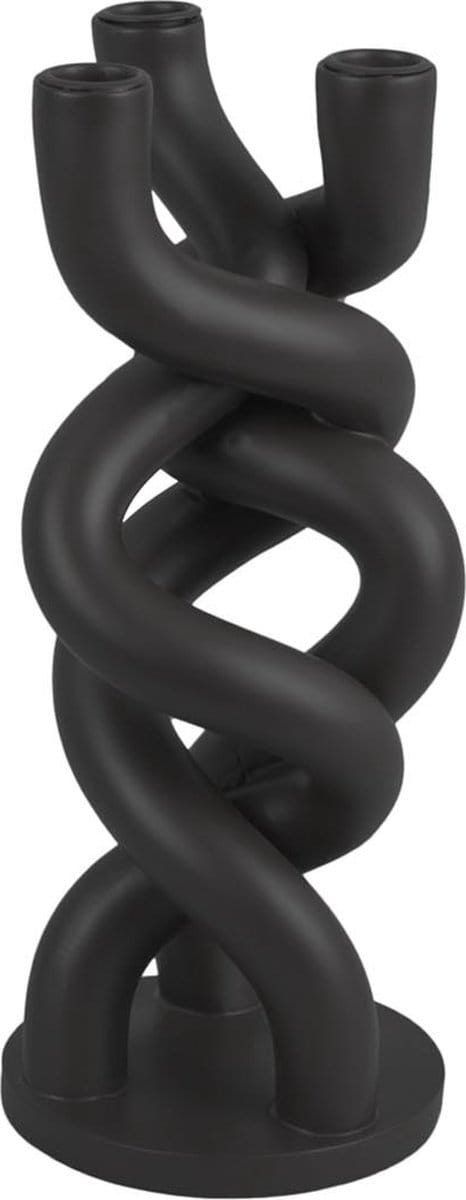 Present Time Kandelaar Twisted - Zwart - 13x31,4x13 cm - Modern,Scandinavisch