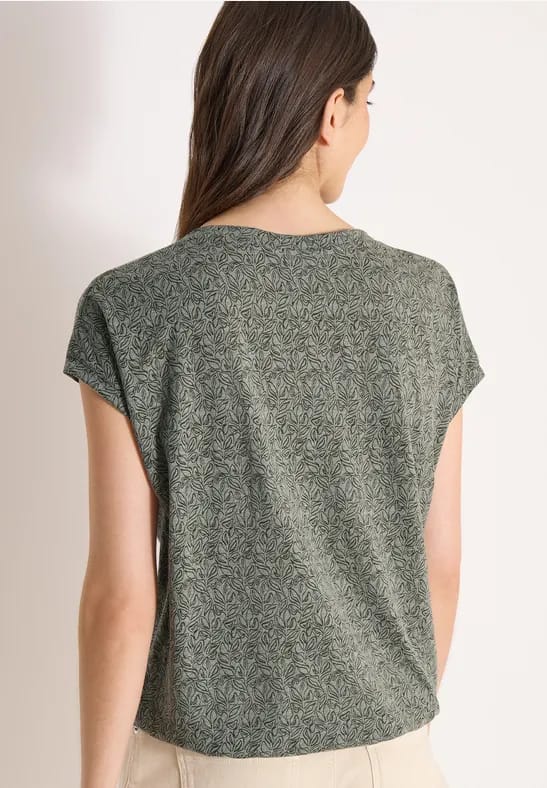 Shirt in burnout look met boothals