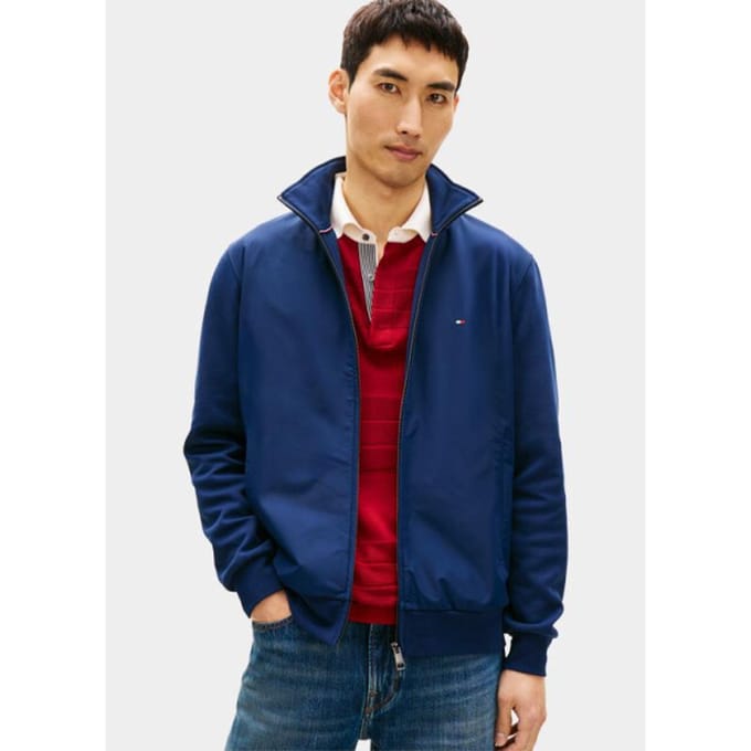 Tommy Hilfiger Essential Intechno Mix Zip Thru Carbon Navy Taglia: M | Bomber Outlet | Uomo | Blu