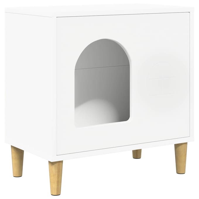 vidaXL - Kattenhuis - Wit - 51 - x - 30 - x - 52 - cm - Bewerkt - hout