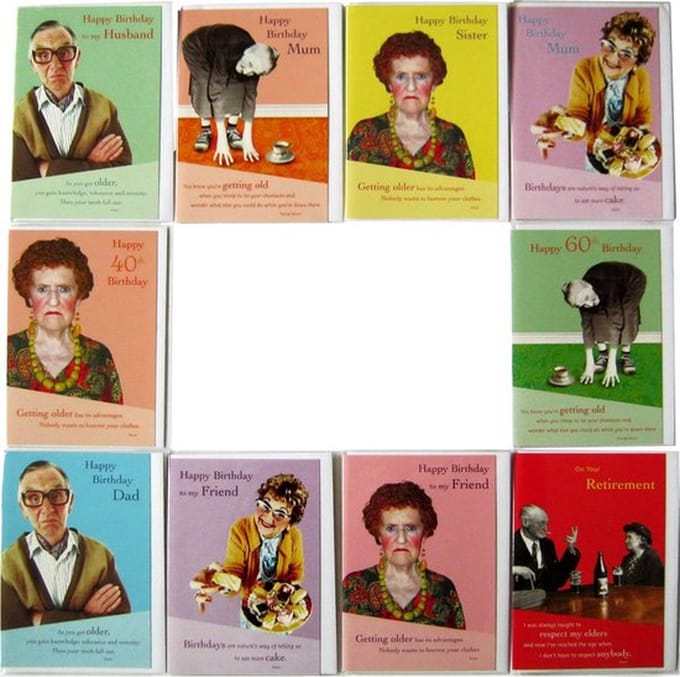 Wenskaarten - Engelse humor - 10 Stuks - 12 x 17 cm - AND-004