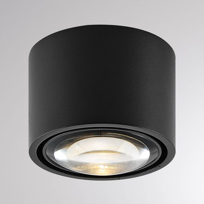 Molto Luce MAG MINI LED buiten plafondlamp, zwart, Ø 9 cm, CCT dimbaar, IP44