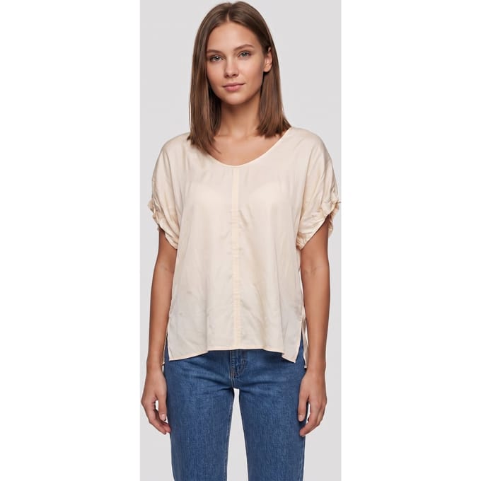 ARKET Gargana Gathered Sleeve Top Beige Taglia: 42 | Magliette intime Outlet | Donna | Marrone