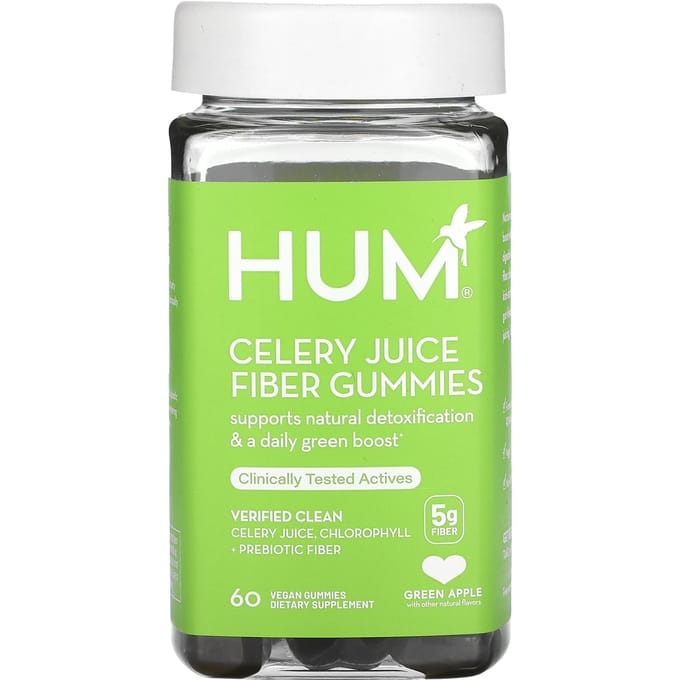 Selderijsap Vezel Gummies, Groene Appel, 5G, Vegan Gummies 60 Stuks