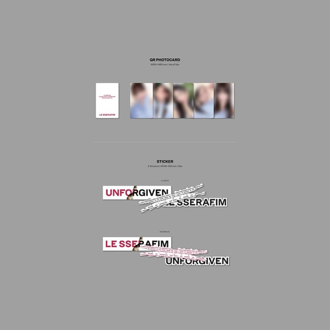 LE SSERAFIM - 1e studioalbum [UNFORGIVEN] Weverse Album ver. Random 1 gray