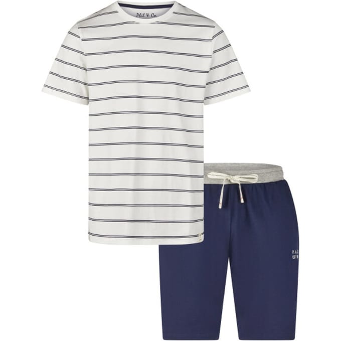 Phil & Co Heren Shortama Korte Pyjama Set Gestreept - Maat L