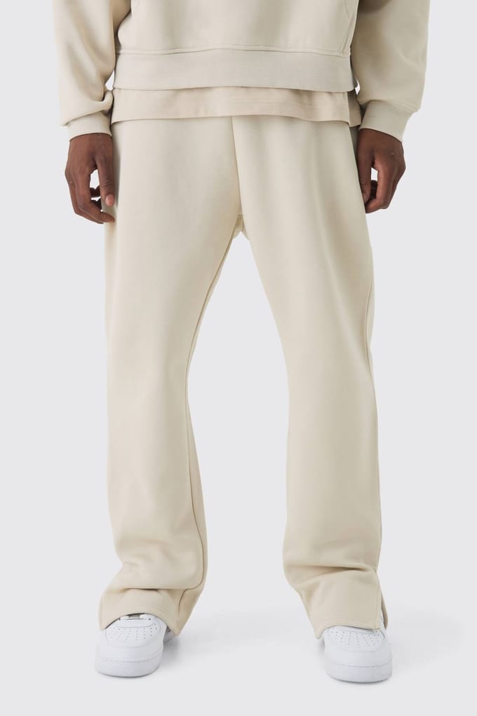 330GSM Regular Fit Split Hem Jogger | Stone | Size Small