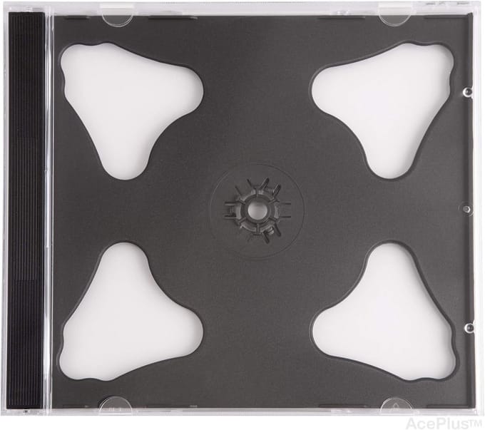 Dubbele CD Juweel Cases - Dubbel CD Hoesje - Opslag Media - Gemonteerde Scharnierlade - 104 mm Dikte - Zwart