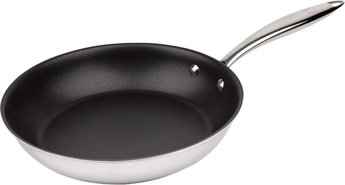Koekenpan 24 cm hoog 5 cm antiaanbak roestvrij staal