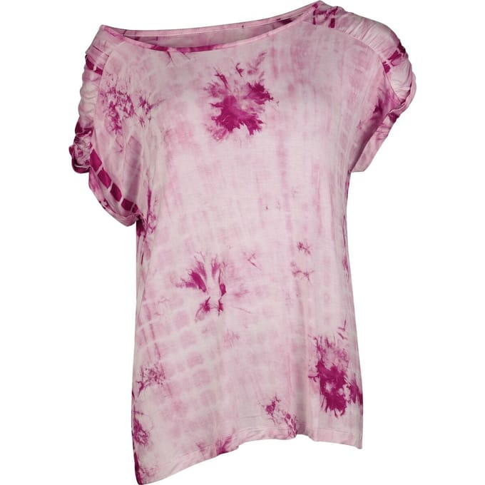 R.E.D. Rock-Engineered Design wit-roze T-shirt met uniek batikpatroon - Dames - XL
