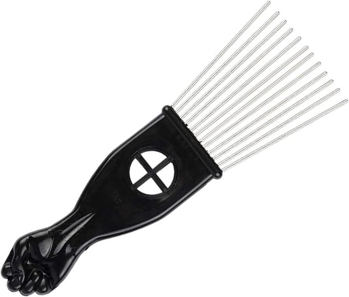 Afro Kam - Krullen Kam - Haar Styling - Metalen Prikkers - 17cm Lengte - Zwart