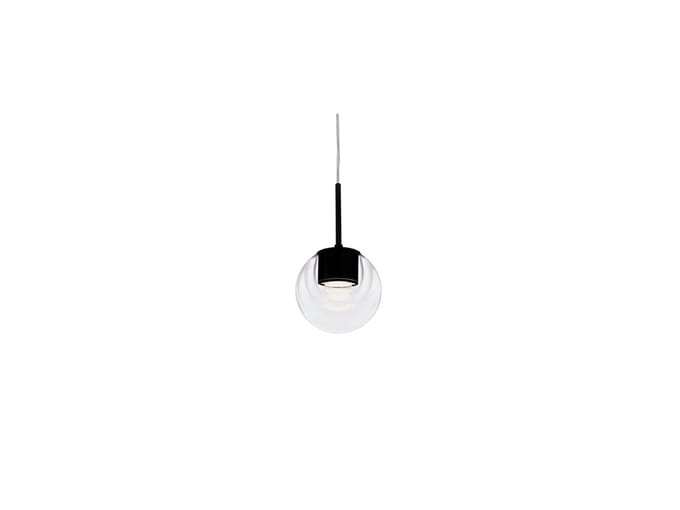 kdln LED hanglamp Dew, zwart, 1-lamp, Ø 11 cm