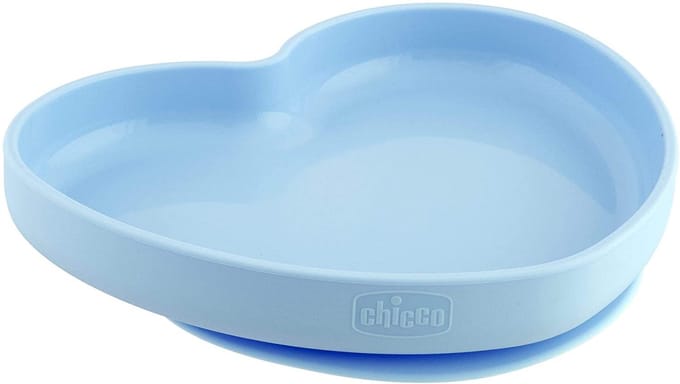 Hartvormig Siliconen Bordje Met Zuignap Blauw 9M+