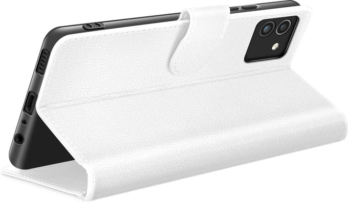 Zanae, Hoesje geschikt voor Galaxy A03 - Wallet Case met Stand & Magneetsluiting, Wit