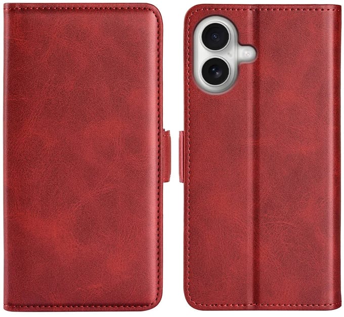 MobyDefend Hoesje - Geschikt voor iPhone 17 - Luxe Wallet Book Case (Sluiting Zijkant) - Rood