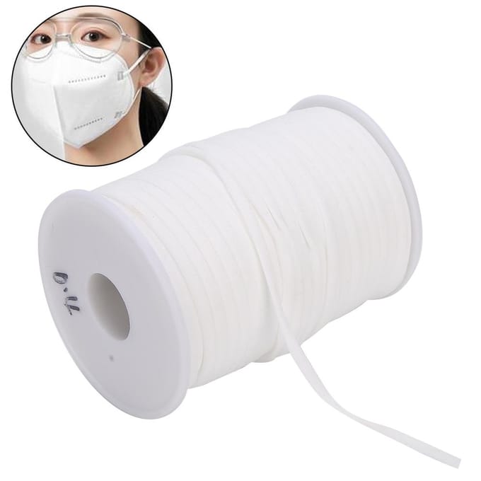 Elastiek 4mm Breedte 60 Yard Lengte Riemen Accessoire Nylon voor Mouwen Halslijnen Shorts Rokken white