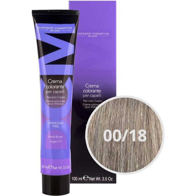 DCM Hair Color Cream Ammonia Free 00/18 Ash 100ml