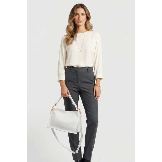 Coccinelle Leather Shoulder Bag With Strap In White Größe: OS | Handtaschen Outlet | Damen | Weiß