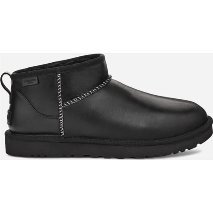 UGG® Classic Ultra Mini LTHR Regen for Men in Black, Leather/Polyester/Wool
