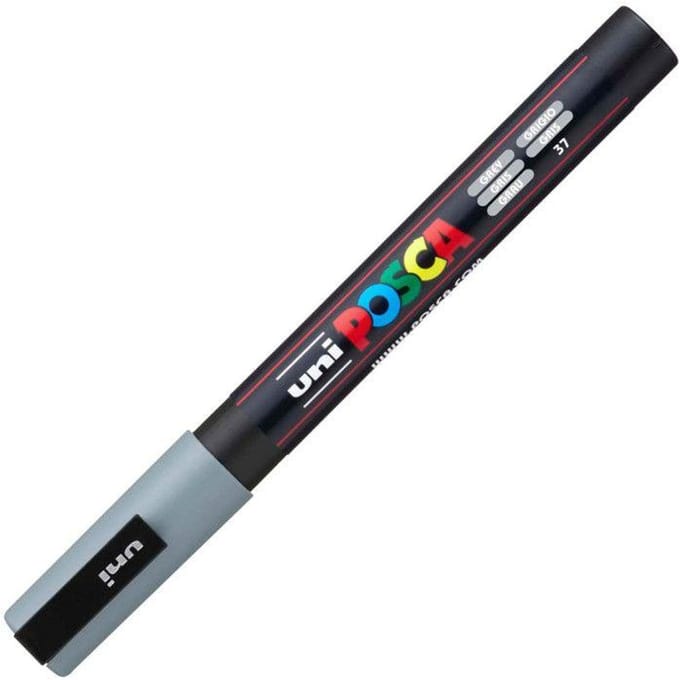 Posca marker met conische punt schrijfdikte fijn grijs