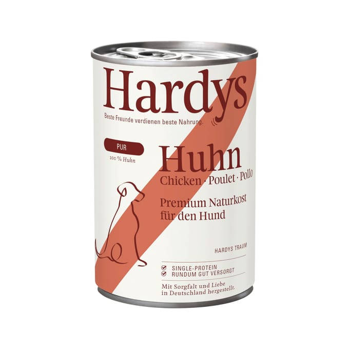 Voordeelverpakking: 24x 400g Hardys Pure Kip natvoer voor honden