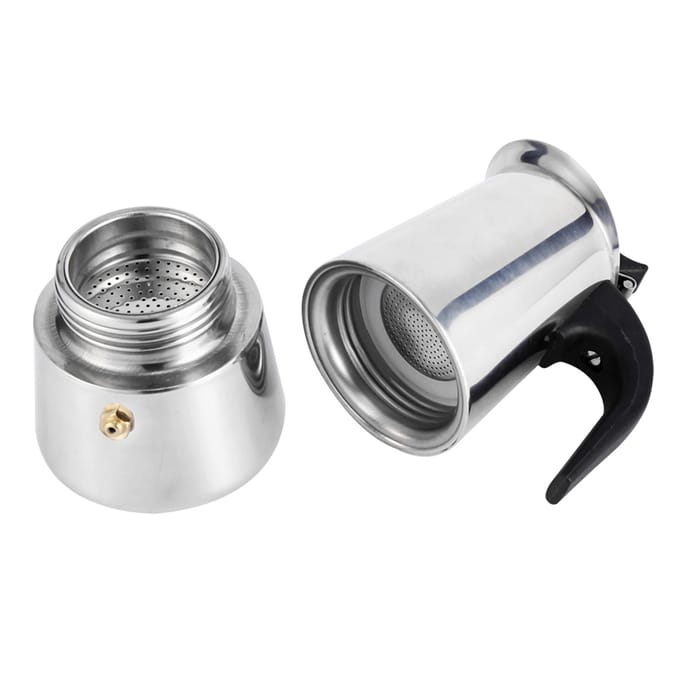 RVS Percolator Moka Pot Koffiezetapparaat Fornuis Thuis Kantoor Gebruik (100ml) gray