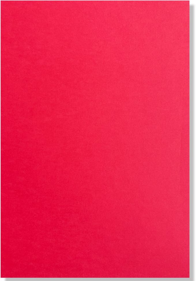 20 Vellen A4 Rood Hobby Karton - 250g/sm - 297x210mm - Glad Cardstock Papier