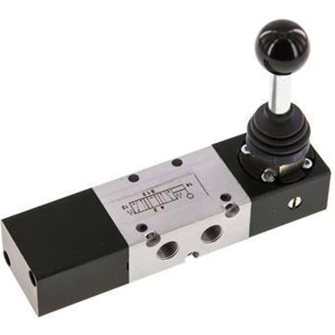 5/3 G1/8 '' Middenuitlaat Handbediend Hefboom Ventiel -0.95-10bar/-13.2-140psi