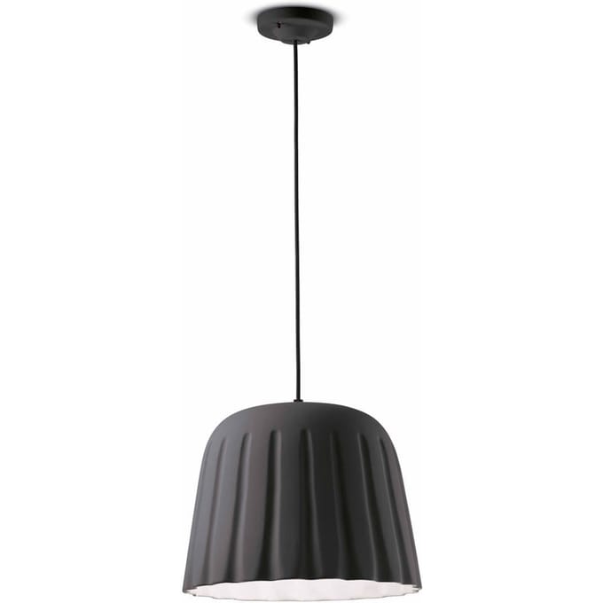 Ferroluce Hanglamp Madame Gres keramiek 30 cm antraciet