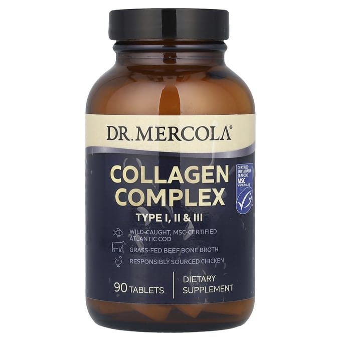 Dr. Mercola, collageencomplex, typen I, II, III, 90 tabletten