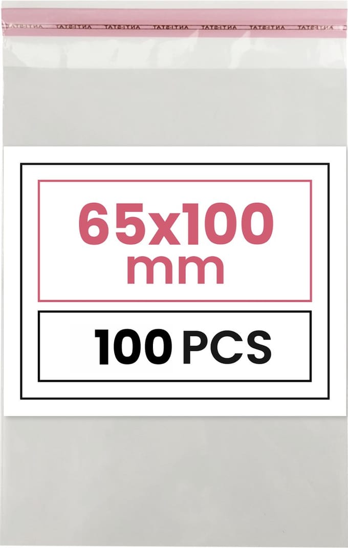 Plastic zakjes met plakstrim - 6,5x10 cm - transparant - 100 zakken