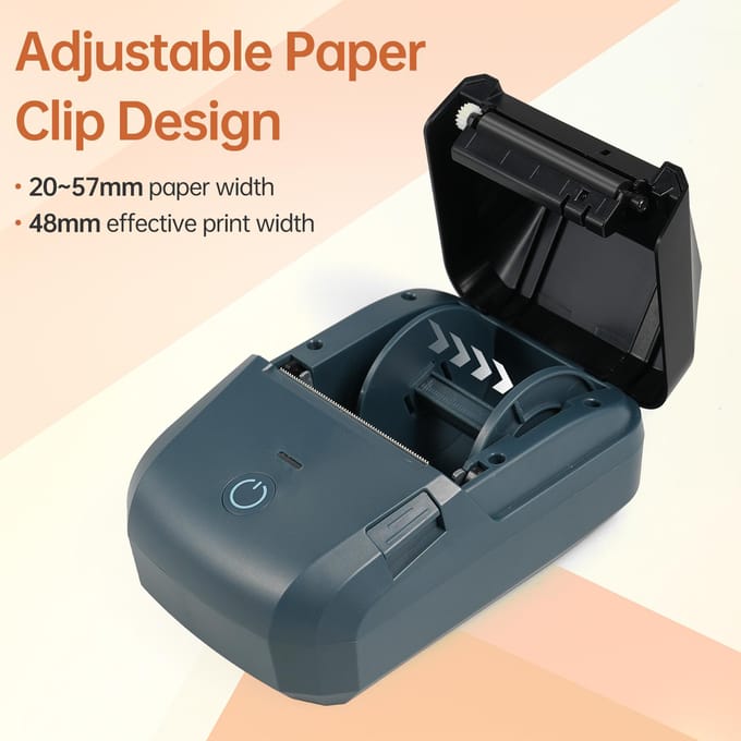 Draagbare Bonprinter 58mm Mini Thermische Labelmaker Draadloze BT USB-verbinding 203dpi Mobiel donkergroene kleur