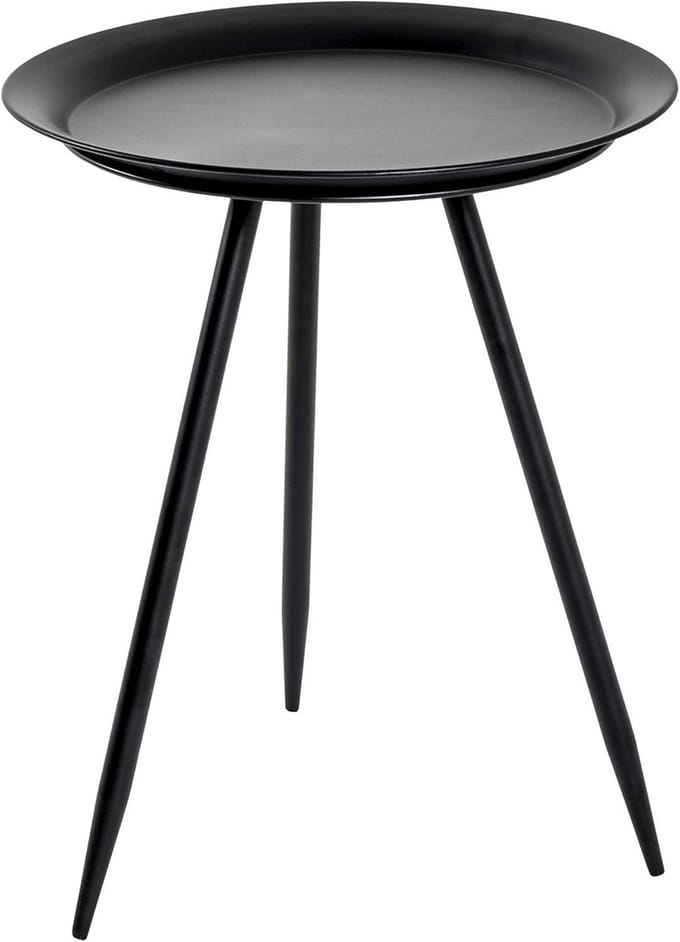 Ronde Metalen Bijzettafel Zwart Modern Ontwerp