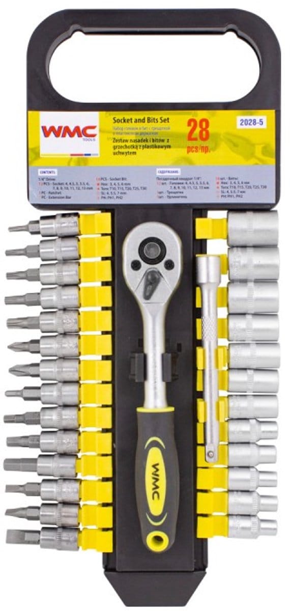 WMC - Gereedschapsset - 28-delige - Torx/Hex/PH/SL - Chroom Vanadium