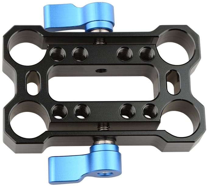Dailygoody - 15mm Rod Clamp - Hoogte Riser Offset Railblock - Aluminium Constructie - Blauw - 15mm Poorten - Compact en ...