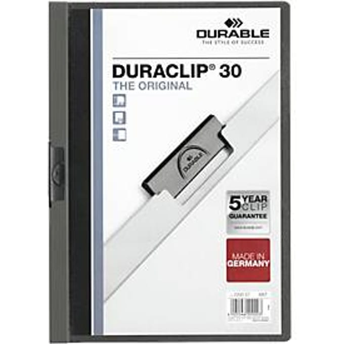 Durable - Klemmap Duraclip A4 3mm 30 vellen antraciet/grijs | 25 stuks