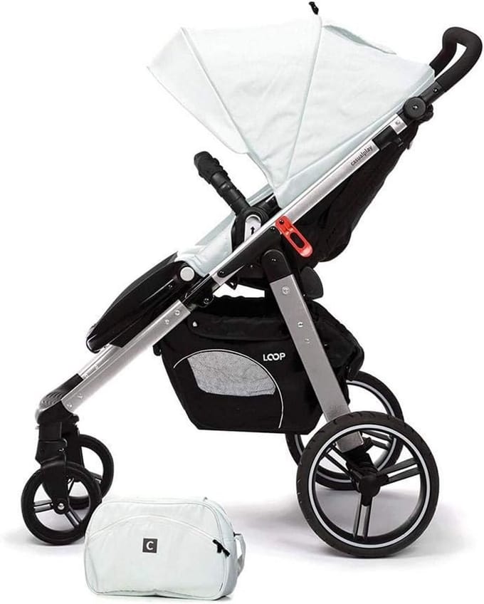 Kinderbuggy - Reisbuggy - Onderweg - Verstelbaar stuur - Grote wielen - Wit