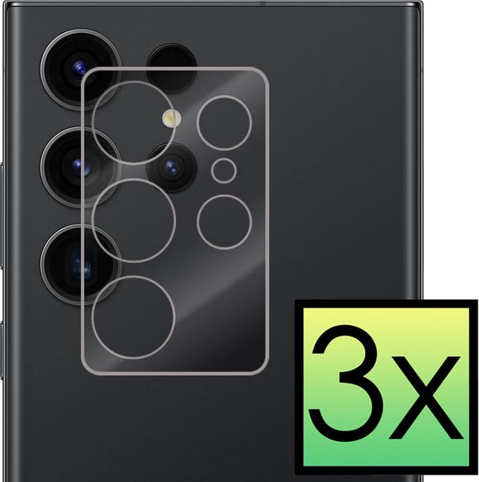 Camera Lens Protector - 3 Stuks - Geschikt voor Samsung Galaxy S23 Ultra - Camera Screenprotector - Beschermglas - Gehard Glas - Tempered Glass - Screen Protector