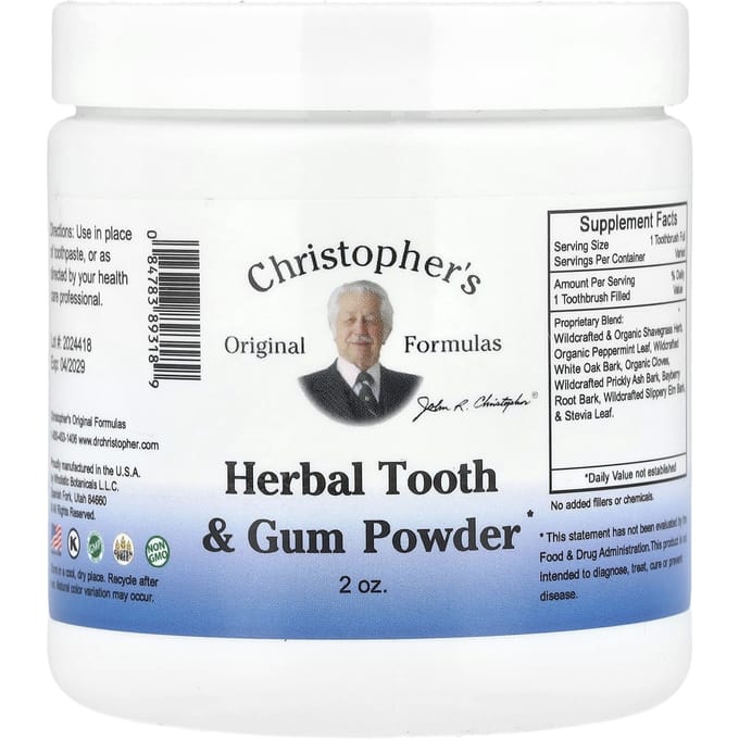 Christopher'S Original Formulas, Herbal Tooth & Gums Powder, 2 oz black