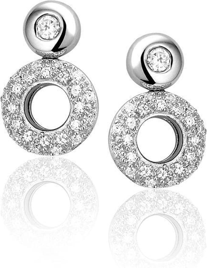 Montebello Oorbellen Circle - 925 Zilver Gerhodineerd - ∅13mm - 20mm