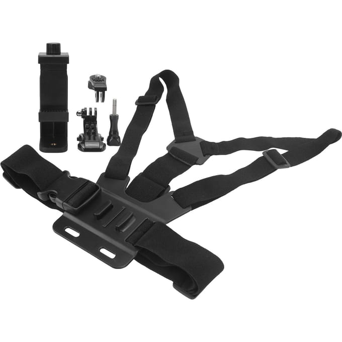 Support de téléphone réglable avec sangle de poitrine pour caméra de sport et téléphone portable black