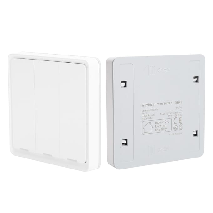 ZigBee Scène Schakelaar Draadloos 3?Sleutels Bluetooth Afstandsbediening Muurschakelaar voor Thuis Slaapkamer white