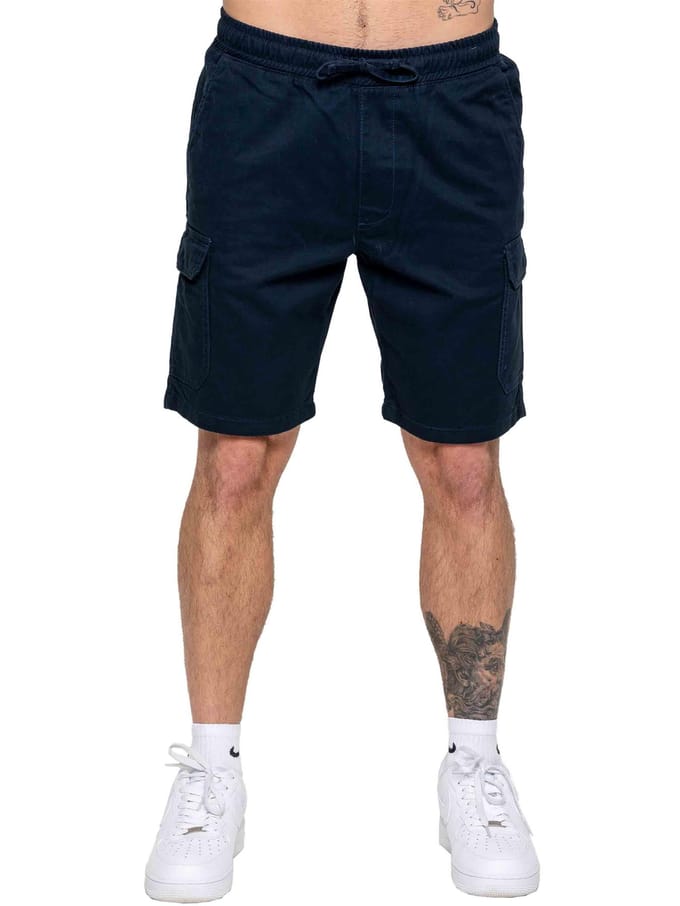 Kruze | 2 Pack Heren Cargo Korte Broek - BEIGE/NVY