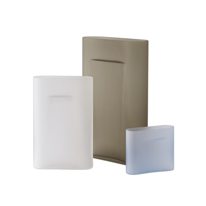 Muuto Glazen vaas - white frosted - H 35 cm